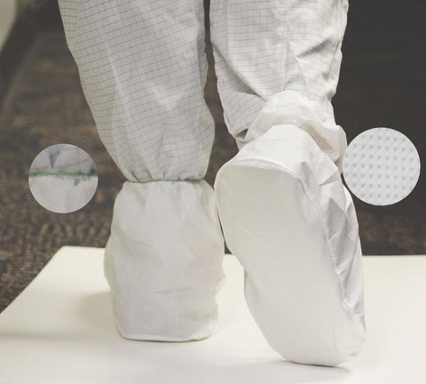 Polyethylene Coated Polyproplyene, Shoe Cover PVC Sole White 20 gsm 50 ea/Bag 4 Bags/Case freeshipping - Valutek Inc